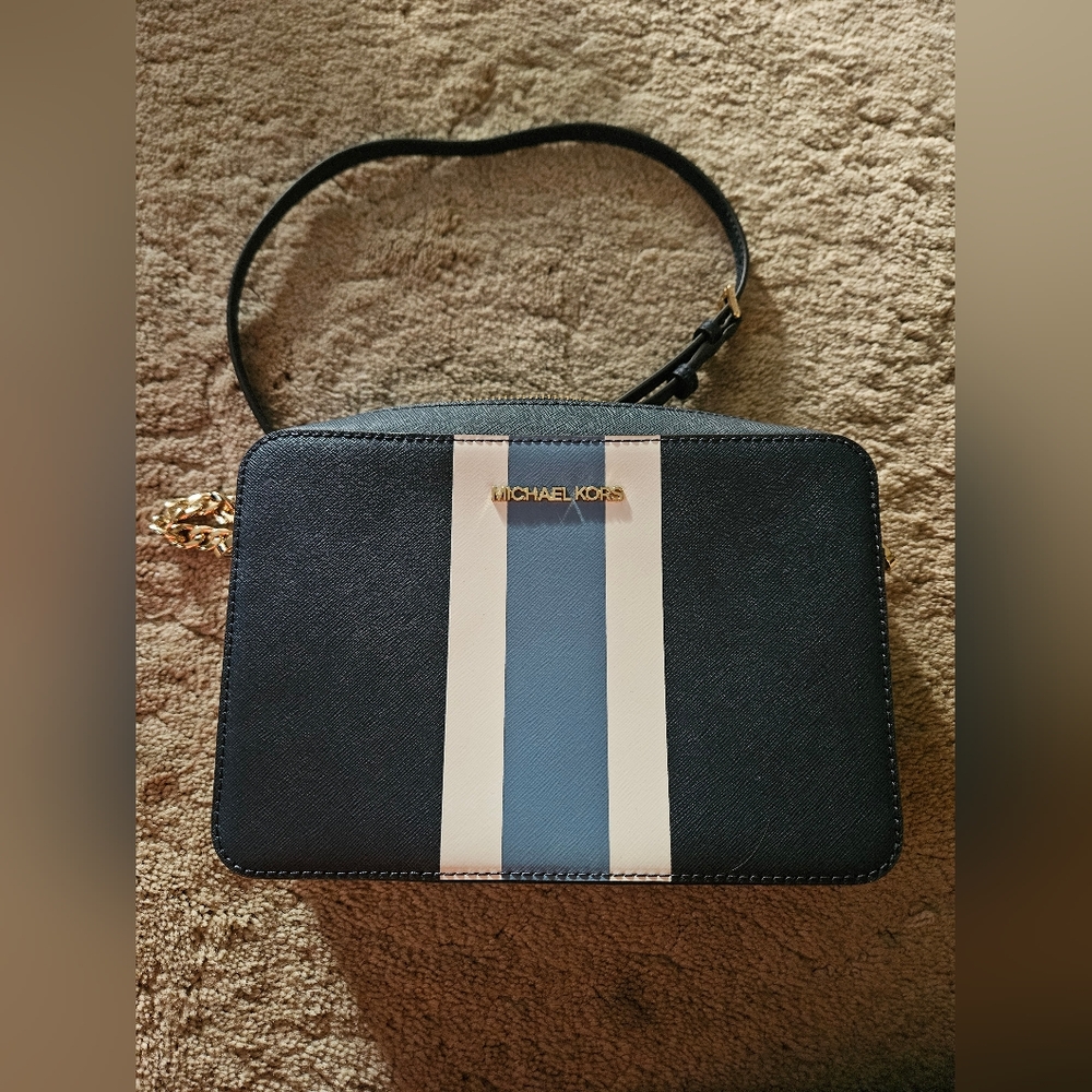 Michael Kors Black and Blue Crossbody Bag